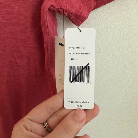 NWT Liverpool PINK Desert Blossom Short Sleeve Shirred Shirt MEDIUM - Picture 4 of 7